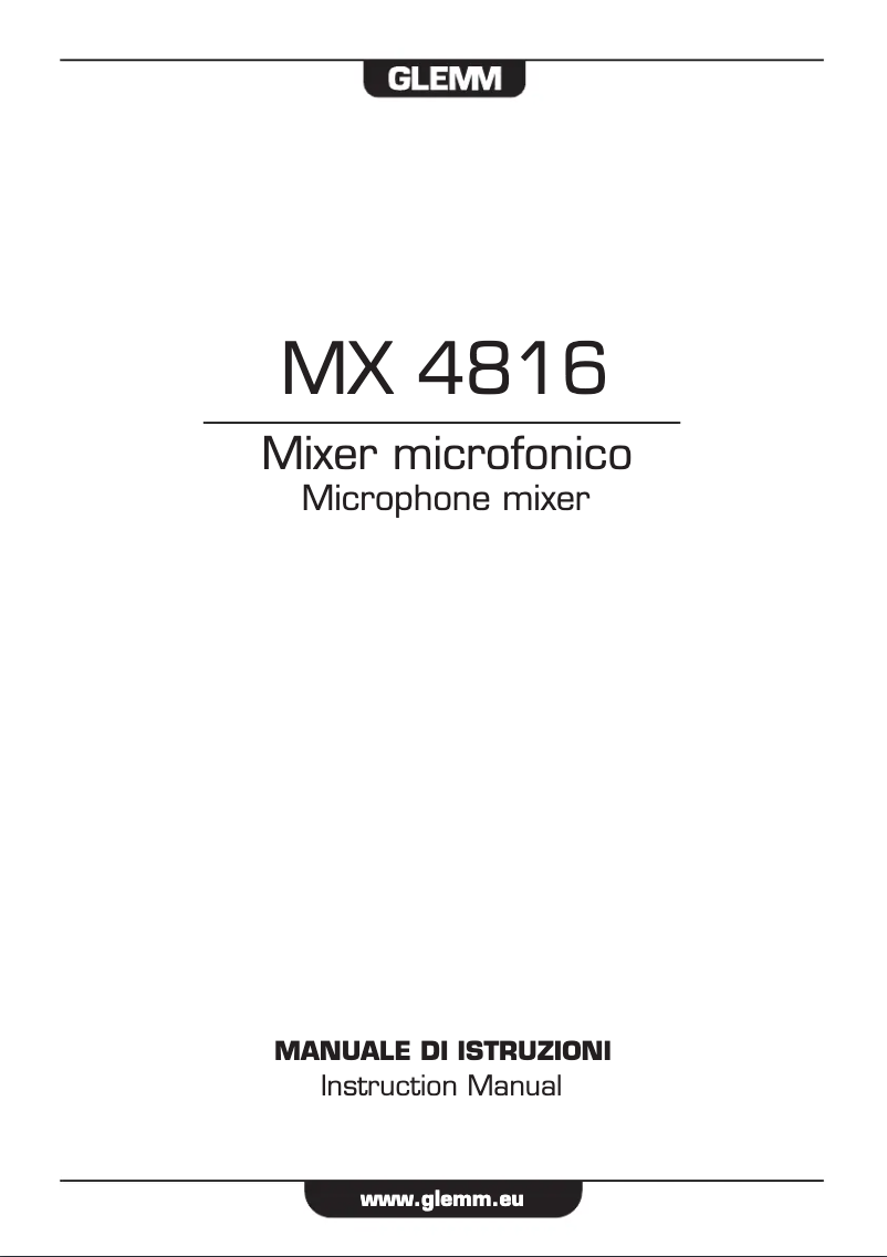 Image de la première page du manuel de l'appareil MX 4816