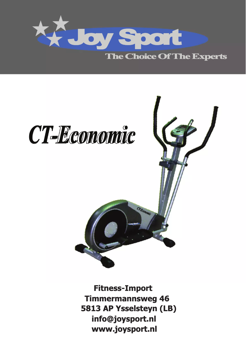 Page 1 de la notice Manuel utilisateur Joy Sport CT-Economic
