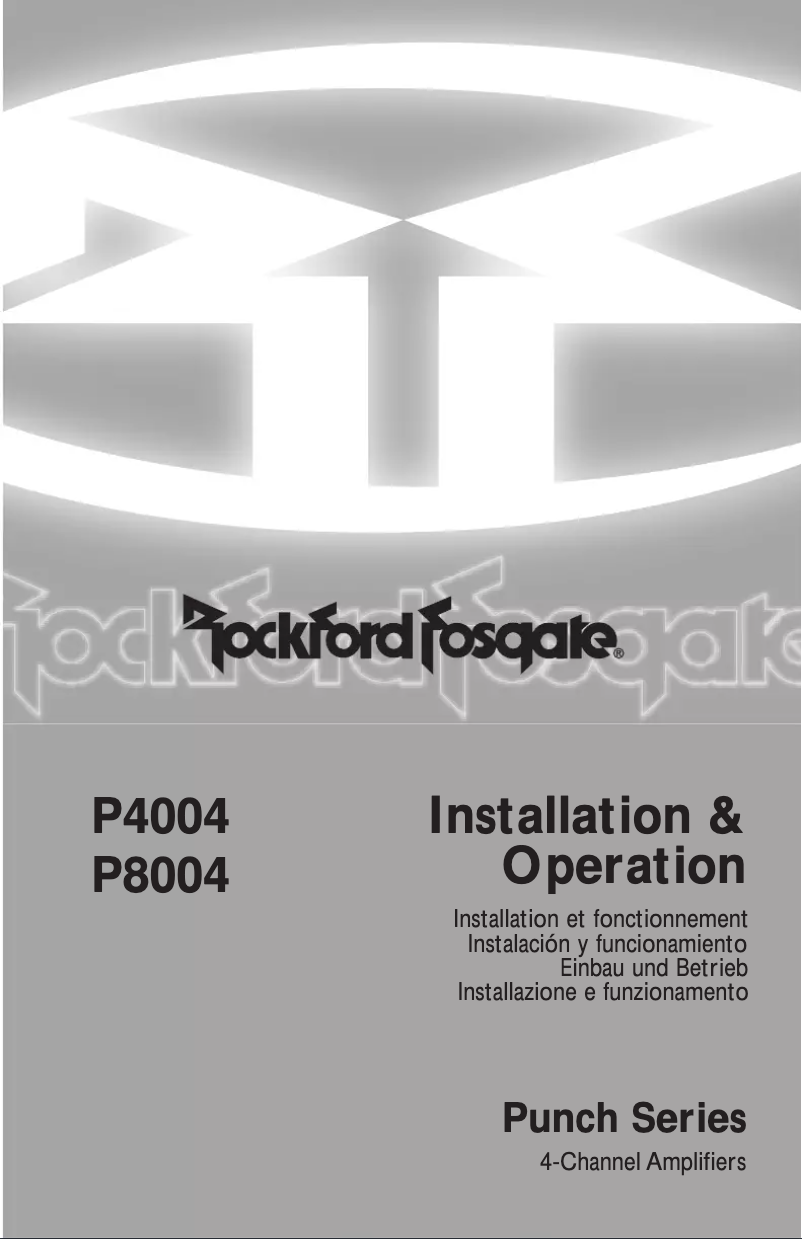 Page n°1 - Manuel utilisateur Rockford Fosgate Punch P6002