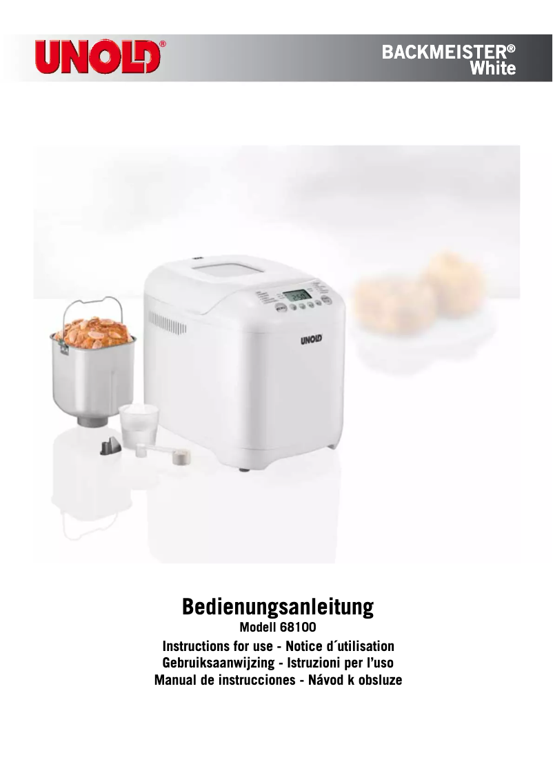 Image de la première page du manuel de l'appareil Backmeiser 68100