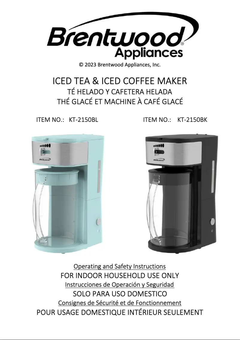 Página 1 del manual Manual de usuario Brentwood KT-2150BL