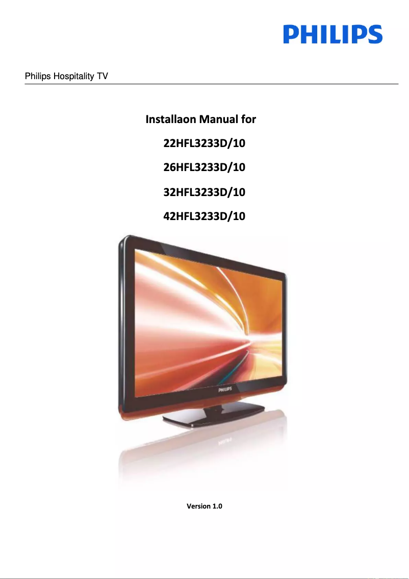 Page n°1 - Guide d'installation Philips 42HFL3233D