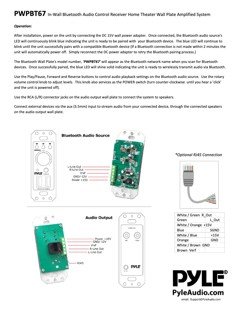 Page n°1 - Manuel utilisateur Pyle PWPBT67