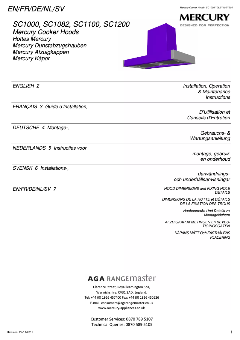 Page 1 de la notice Manuel utilisateur Falcon SC1100