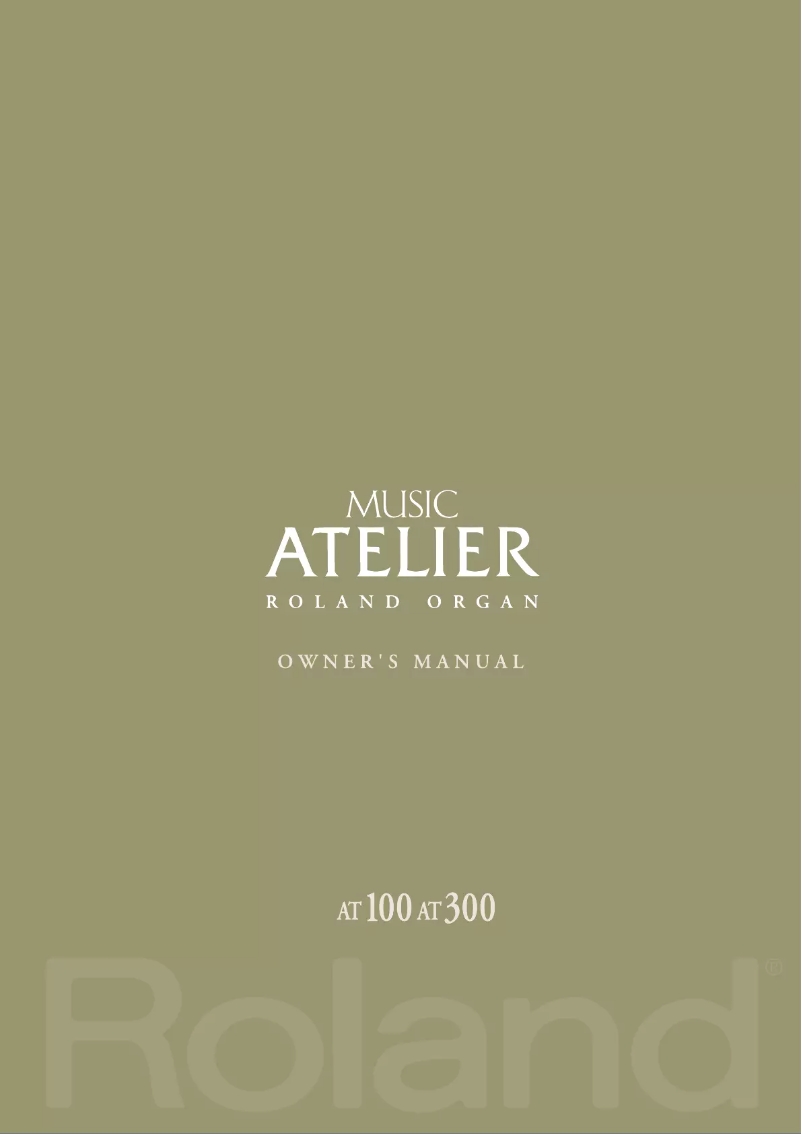 Image de la première page du manuel de l'appareil Music Atelier AT-100