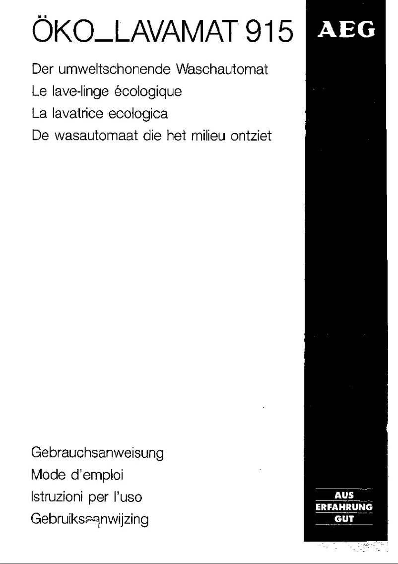 Page 1 de la notice Manuel utilisateur AEG Lavamat 915