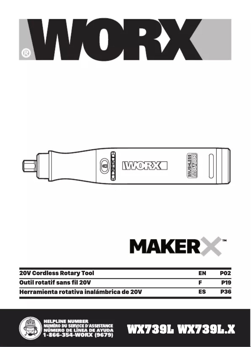 Page n°1 - Manuel utilisateur Worx WX997L