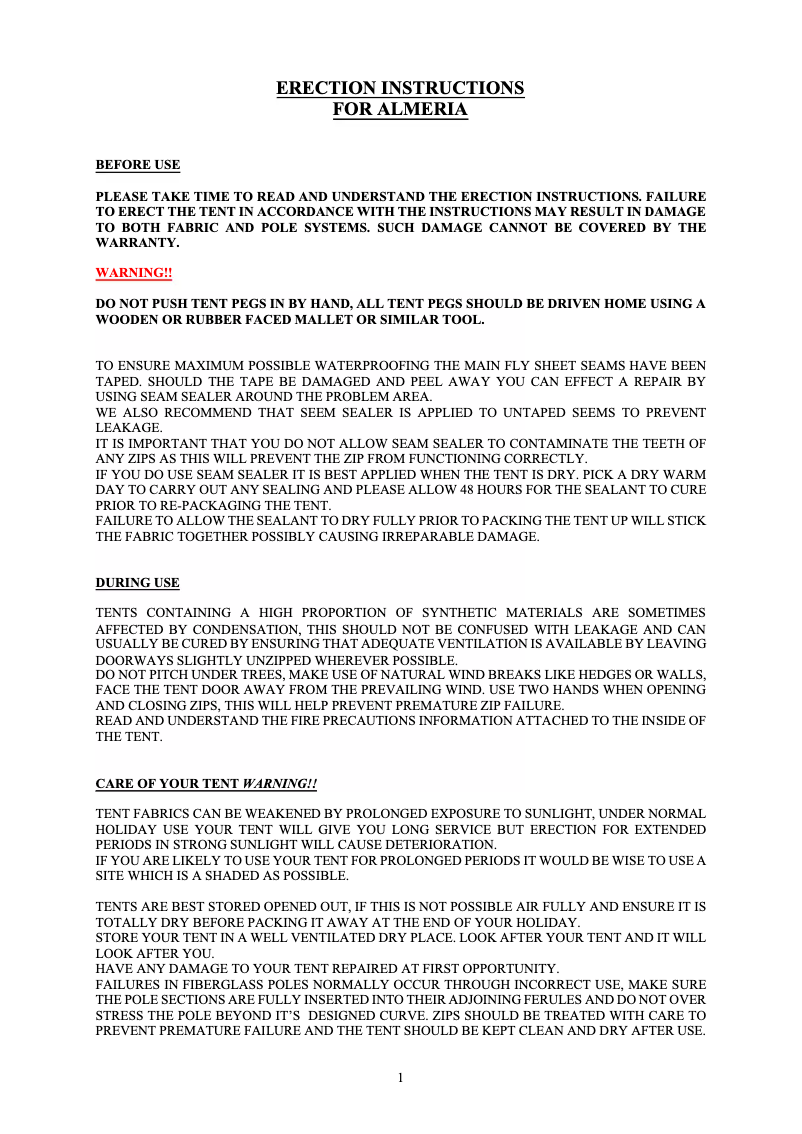 Página 1 del manual Manual de usuario Khyam Almeria