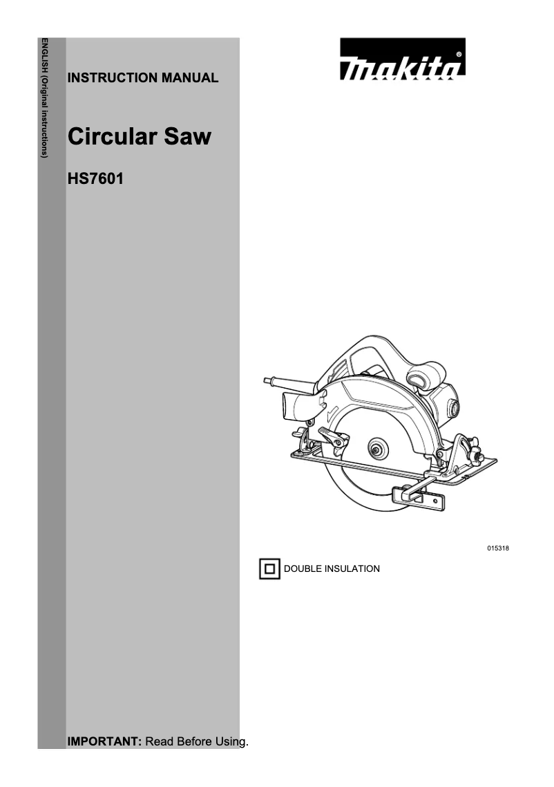 Page 1 de la notice Manuel utilisateur Makita HS7601J