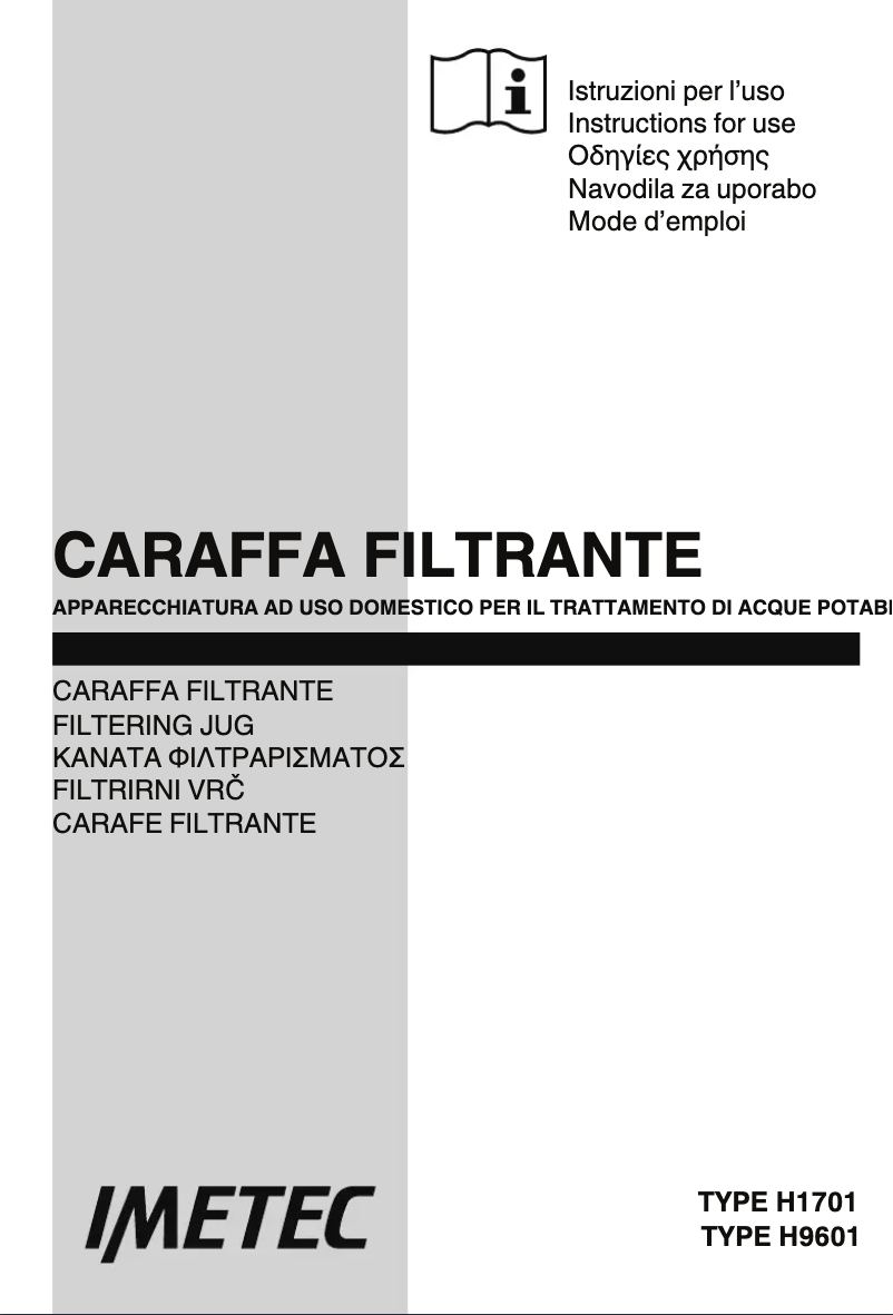 Page 1 de la notice Manuel utilisateur Imetec Acqua WP 120