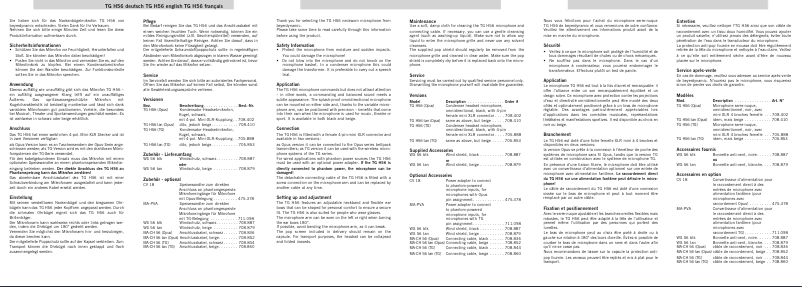 Page 1 de la notice Manuel utilisateur Beyerdynamic TG H56