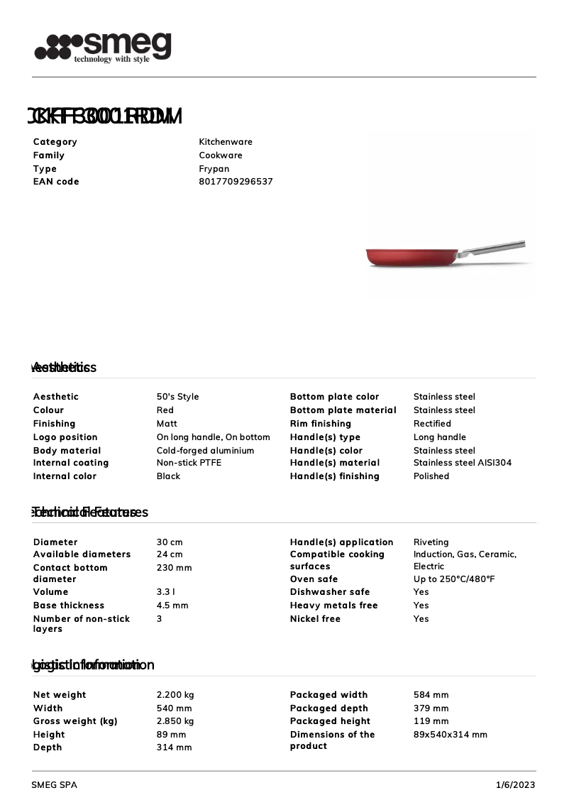 Page n°1 - Brochure Smeg CKFF3001RDM
