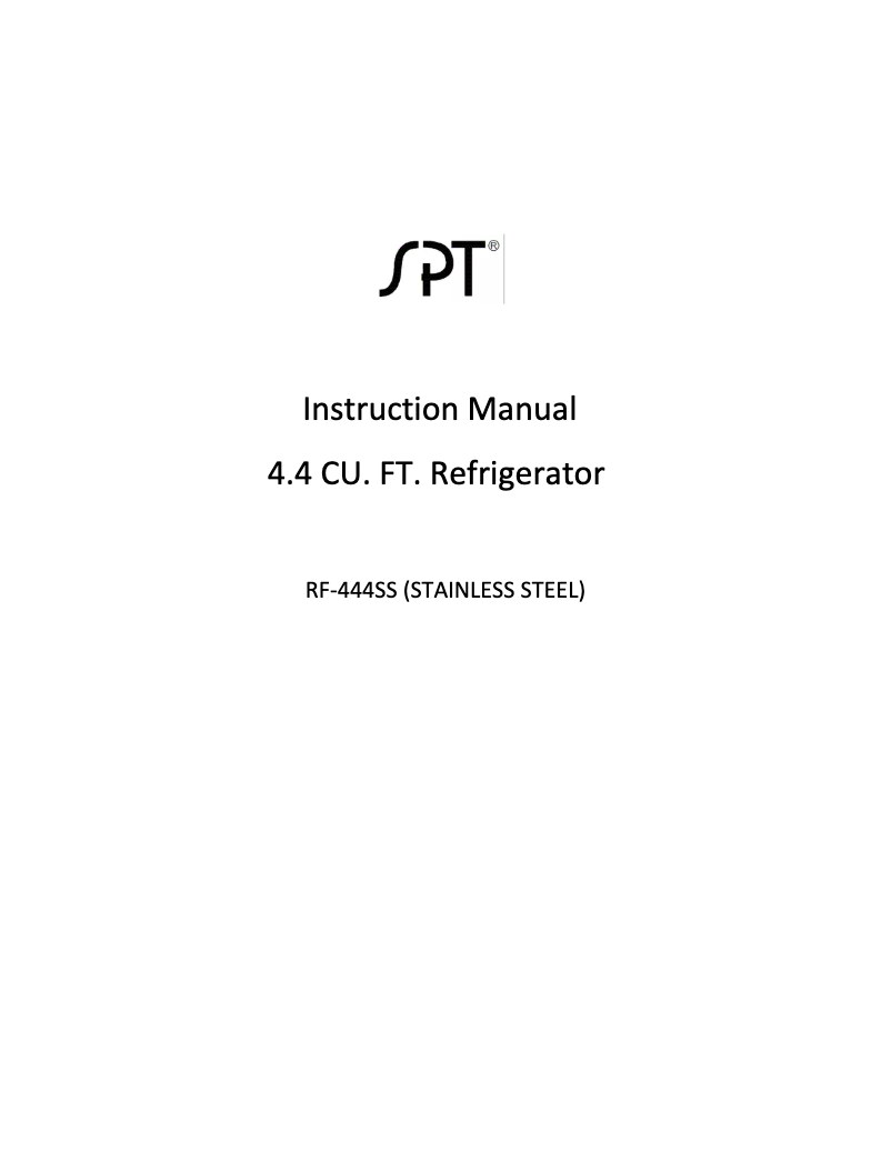 Page 1 de la notice Manuel utilisateur SPT RF-444SS
