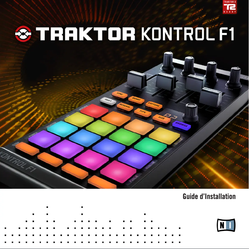 Page 1 de la notice Guide d'installation Native Instruments Traktor Kontrol F1