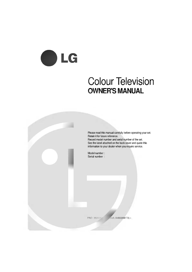 Page n°1 - Manuel utilisateur LG CF-21D70