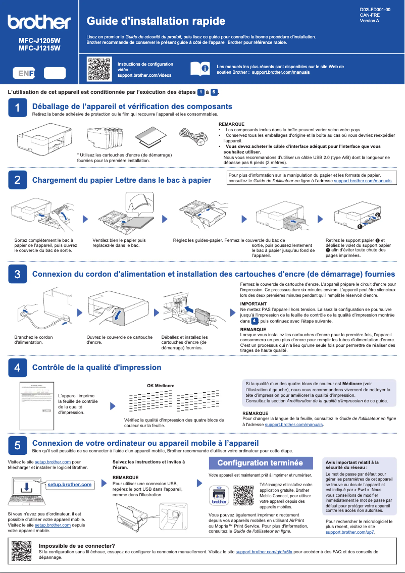 Image de la première page du manuel de l'appareil MFC-J1205W
