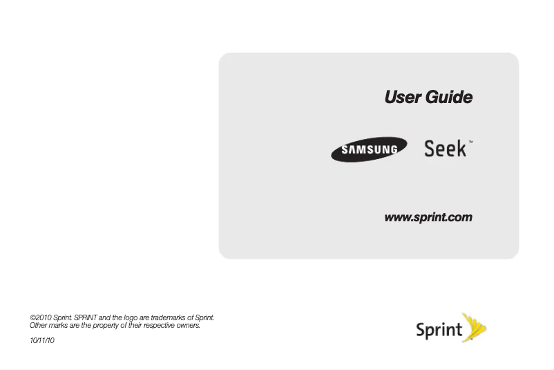 Page 1 de la notice Manuel utilisateur Samsung Seek