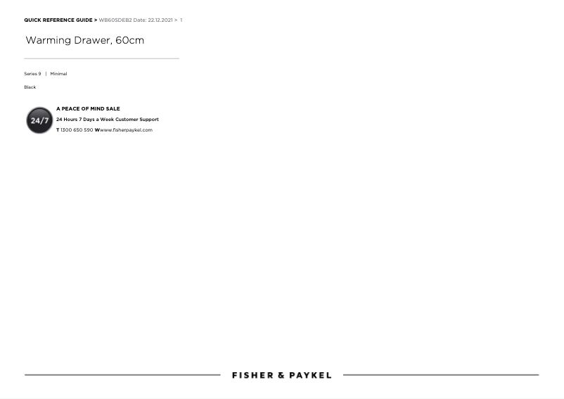 Página 1 del manual Manual de usuario Fisher & Paykel WB60SDEB2