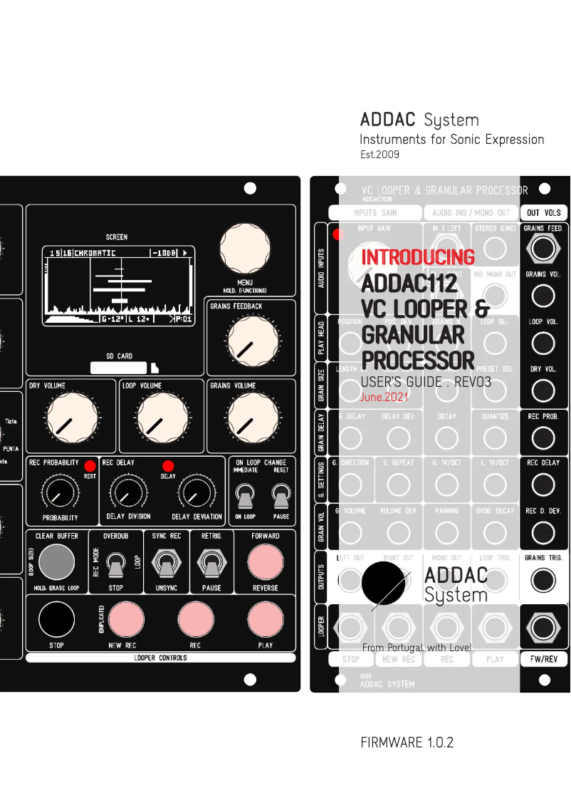 Page n°1 - Manuel utilisateur ADDAC System ADDAC112