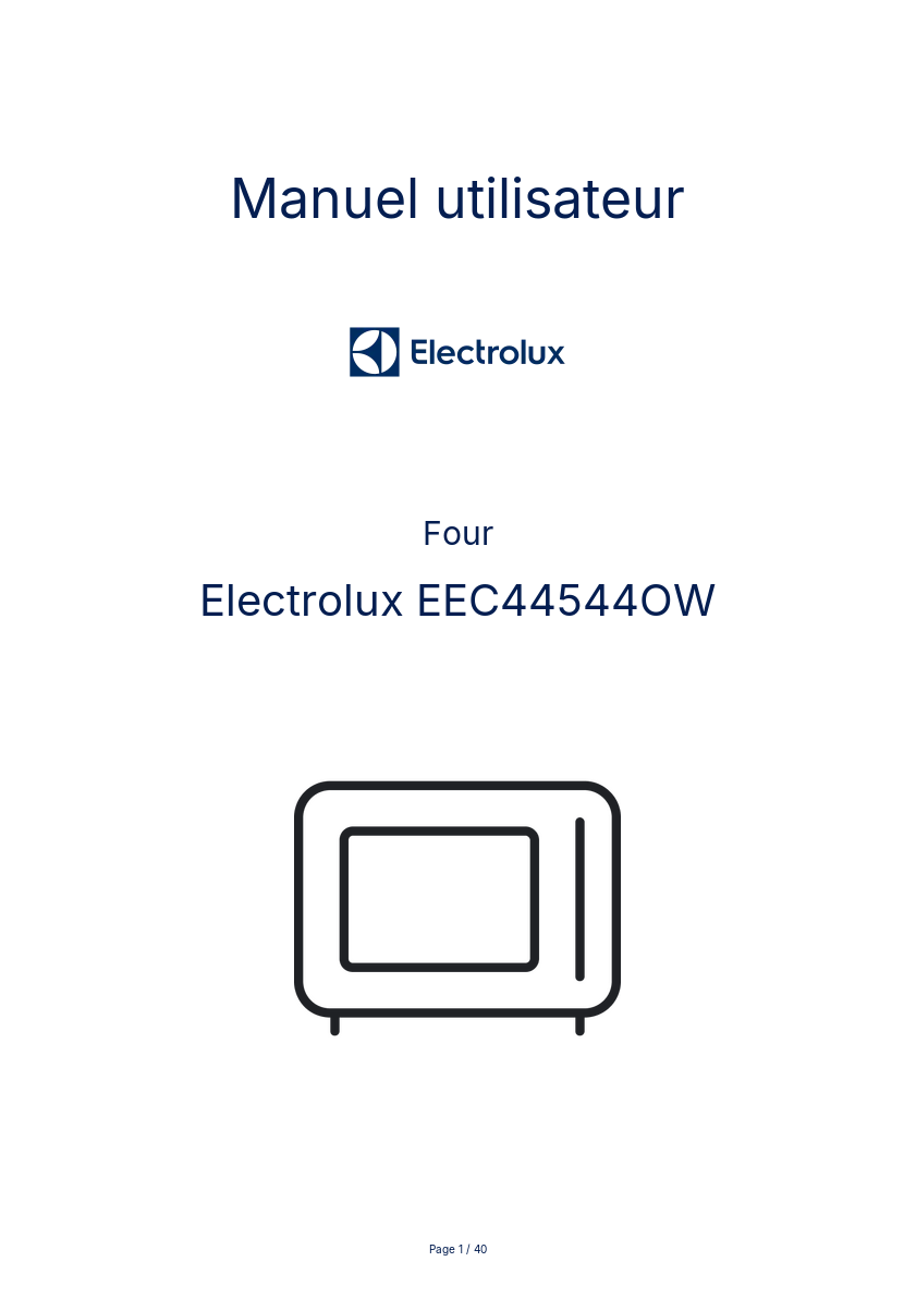 Page n°1 - Manuel utilisateur Electrolux EEC44544OW