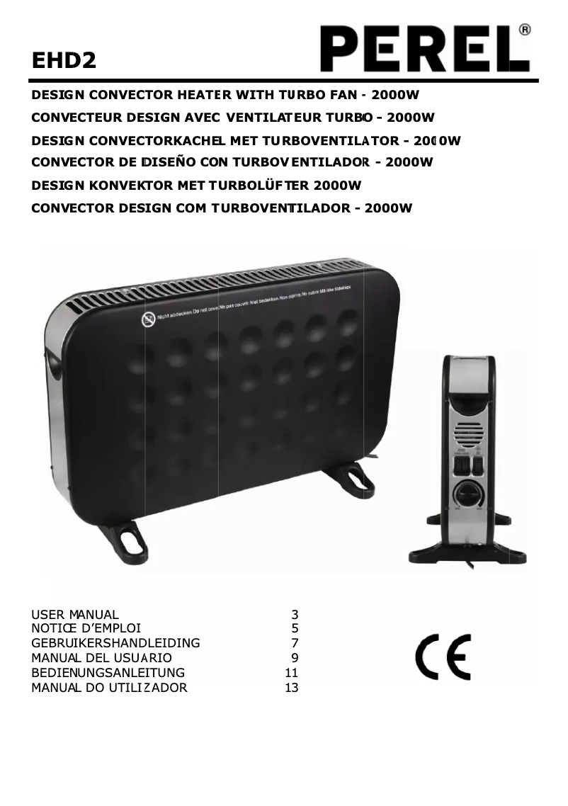 Page 1 de la notice Manuel utilisateur Perel EHD-2