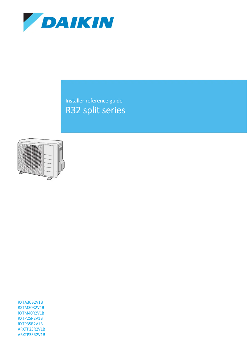 Page n°1 - Manuel utilisateur Daikin RXTA30B2V1B