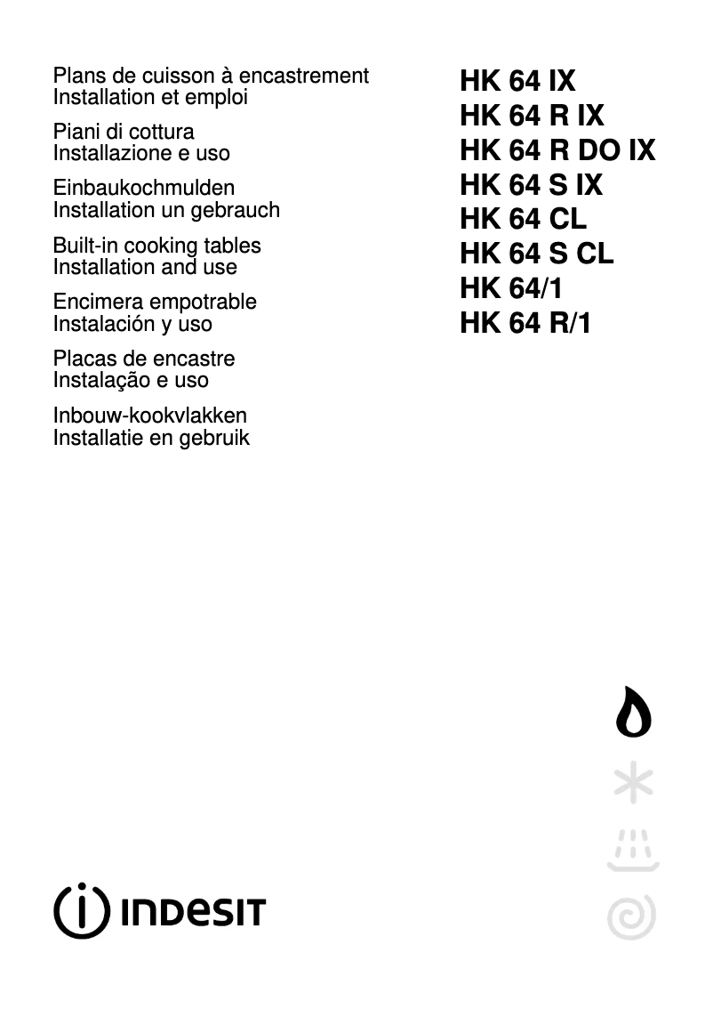 Page n°1 - Manuel utilisateur Indesit HK 64 (IX)/1 (T)