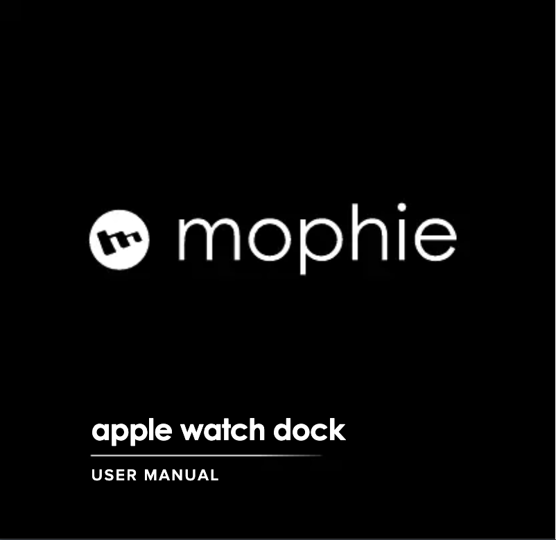 Page 1 de la notice Manuel utilisateur Mophie Watch dock