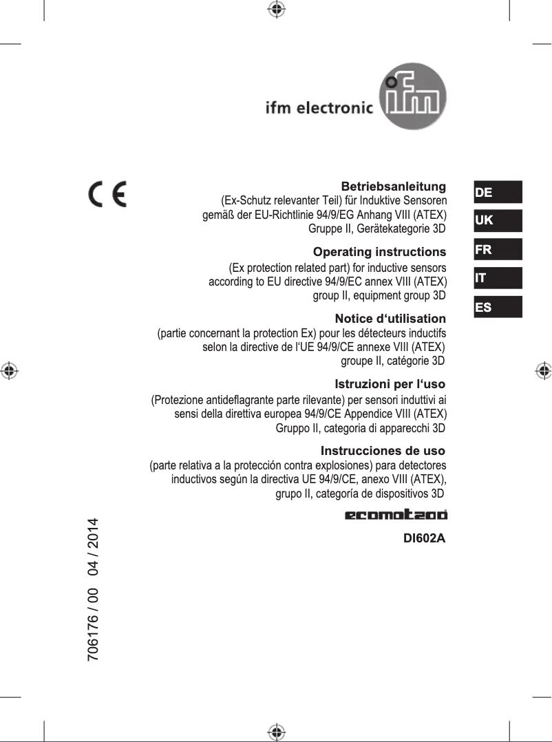 Image de la première page du manuel de l'appareil DI602A