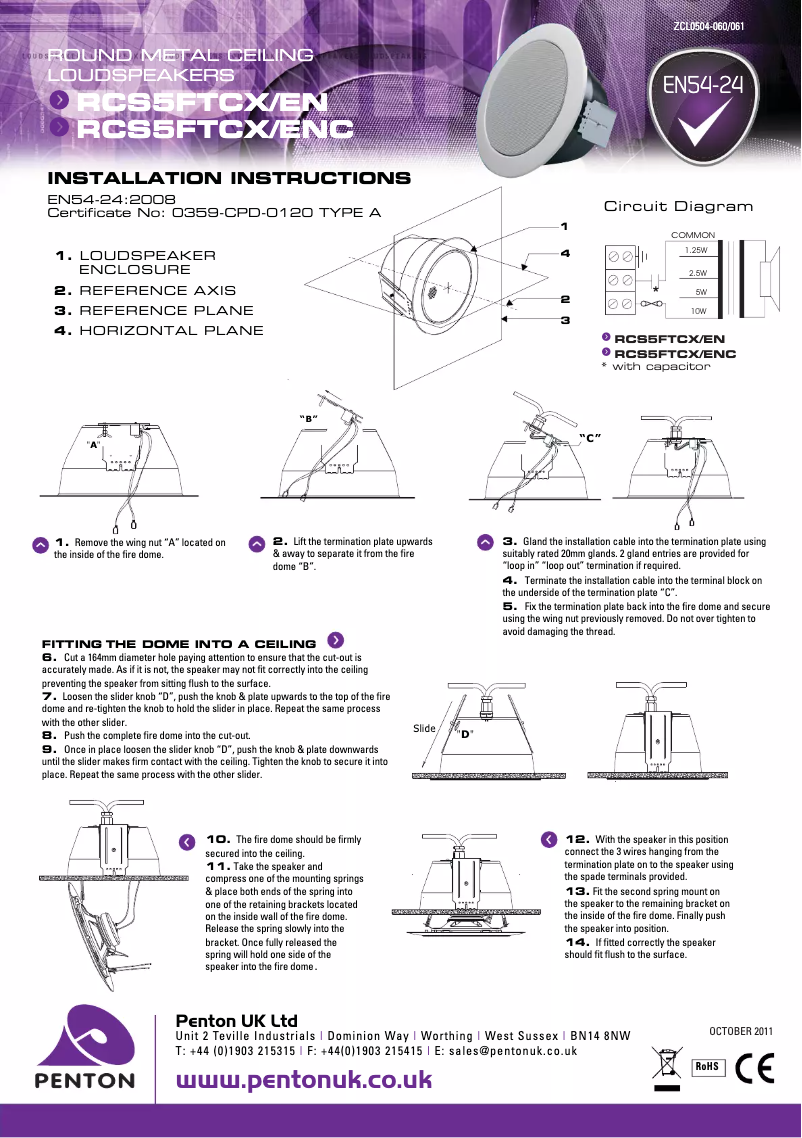 Page n°1 - Manuel utilisateur Penton RCS5FTCX/ENC