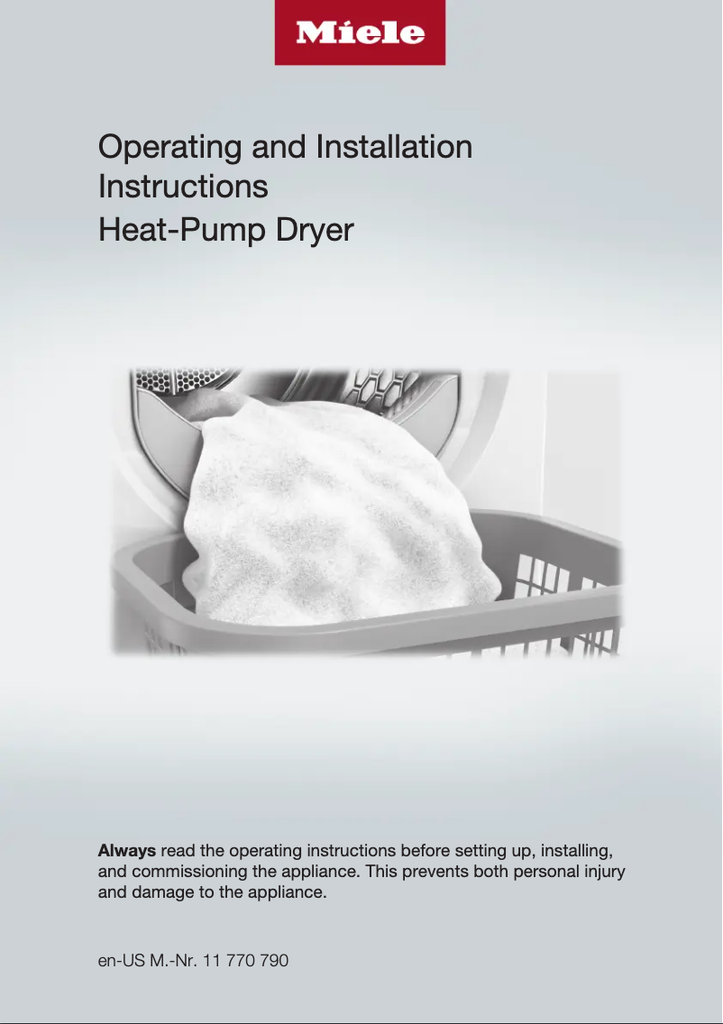 Page n°1 - Guide d'installation Miele PDR 908 HP