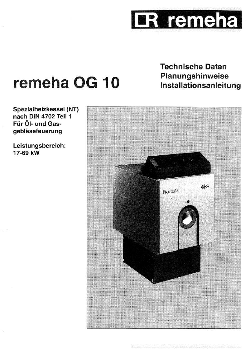 Page n°1 - Manuel utilisateur Remeha OG10