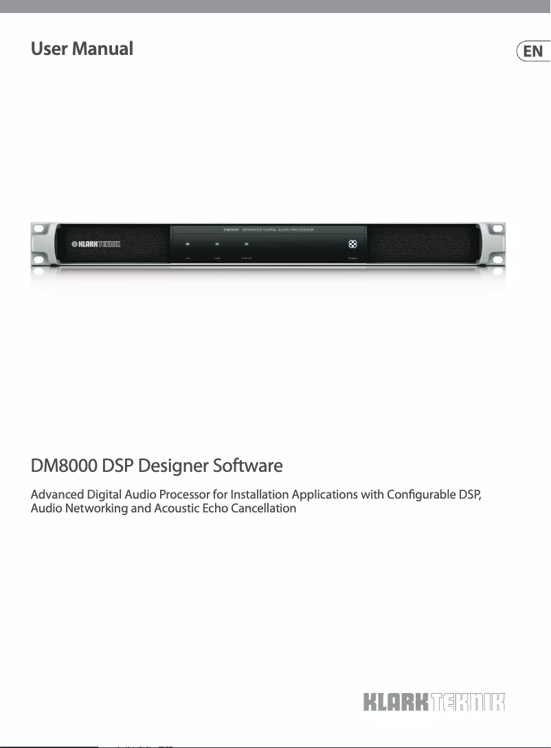 Page 1 de la notice Manuel utilisateur Klark Teknik DM8000