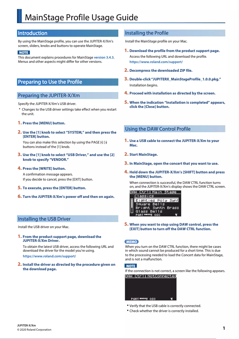 Image de la première page du manuel de l'appareil JUPITER-Xm