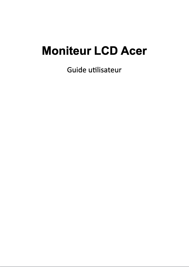 Page n°1 - Manuel utilisateur Acer ED323QUP
