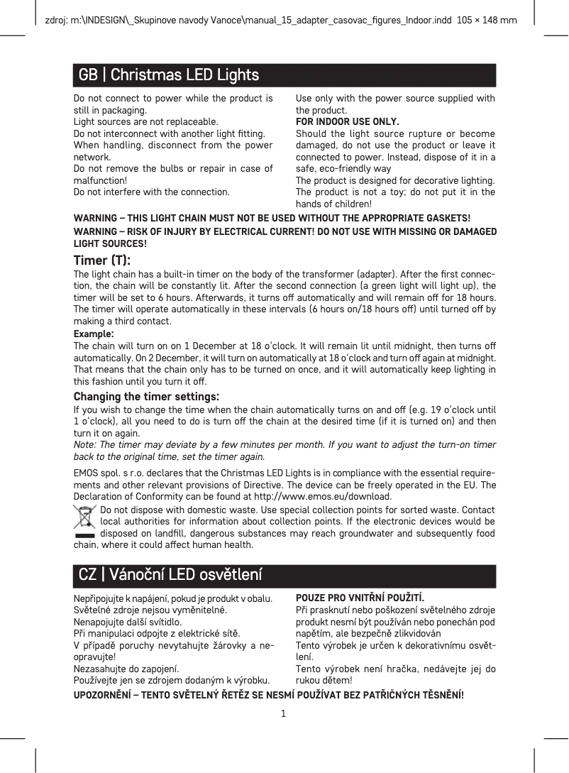 Page 1 de la notice Manuel utilisateur Emos D3AC10