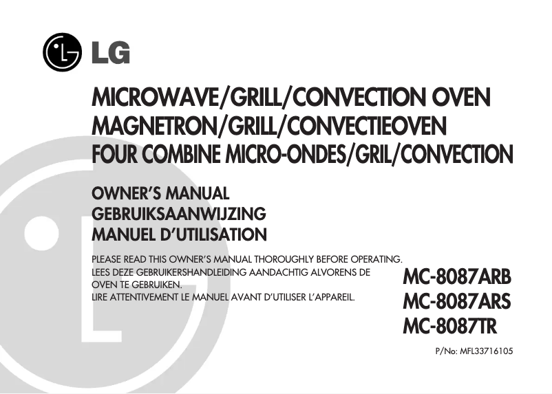 Page n°1 - Manuel utilisateur LG MC-8087TR