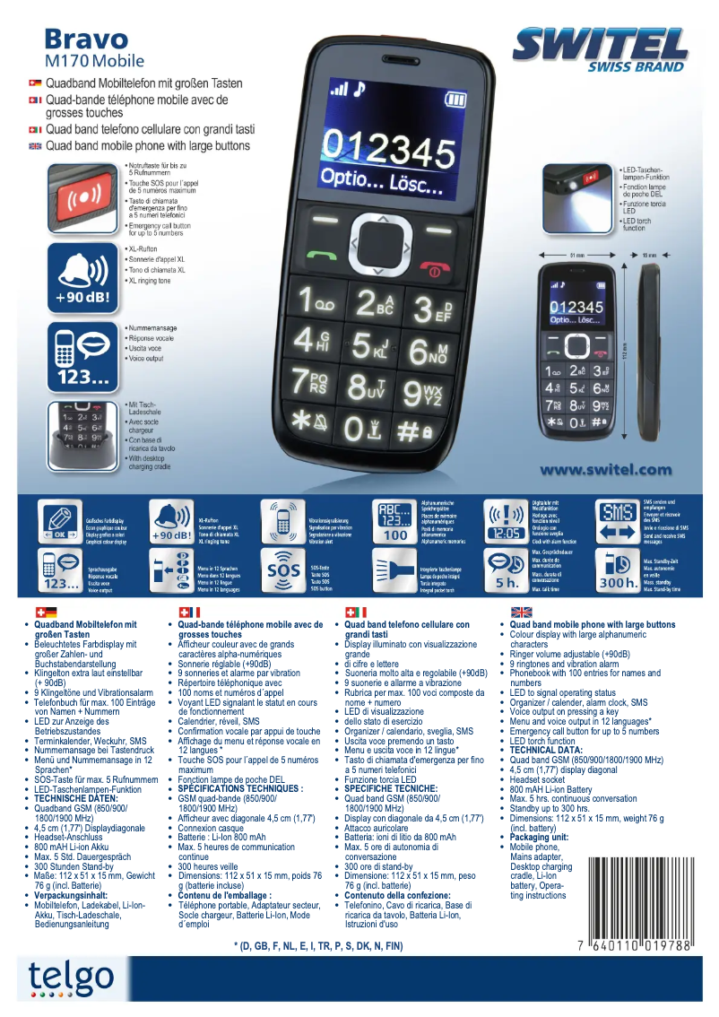 Image de la première page du manuel de l'appareil Bravo M170