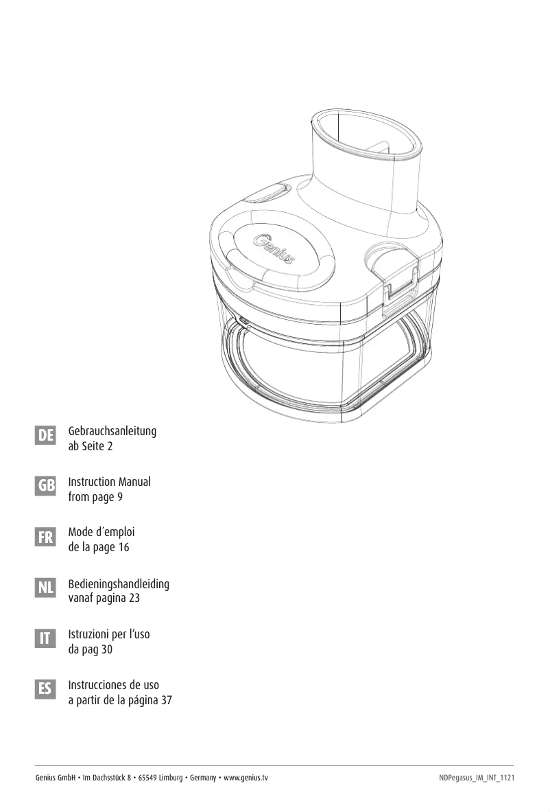 Page n°1 - Manuel utilisateur Genius Nicer Dicer Pegasus