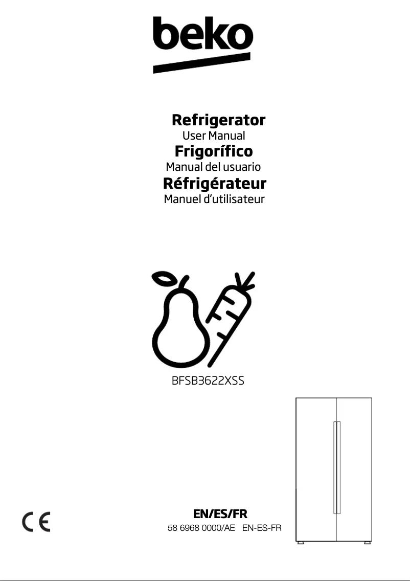 Page 1 de la notice Manuel utilisateur Beko BFSB3622XSS
