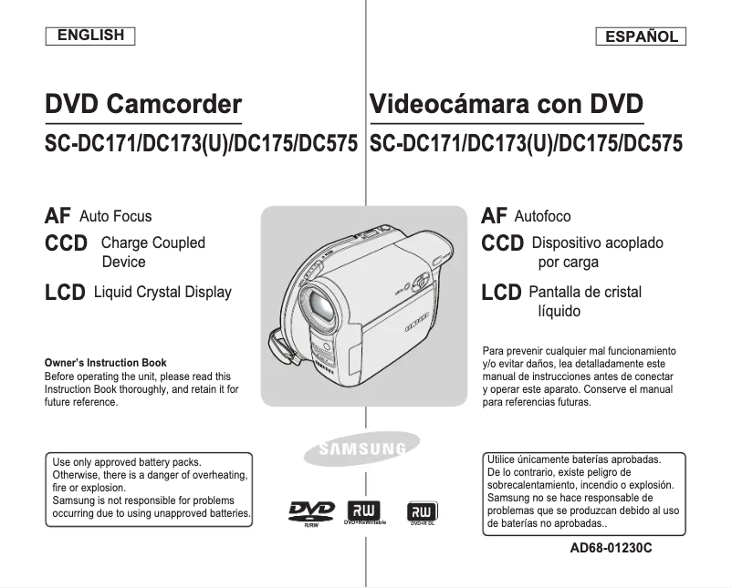 Page 1 de la notice Manuel utilisateur Samsung SC-DC171