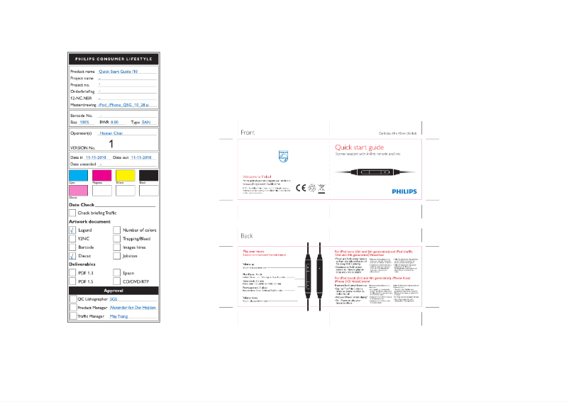 Page 1 de la notice Guide de démarrage rapide Philips SHQ4007