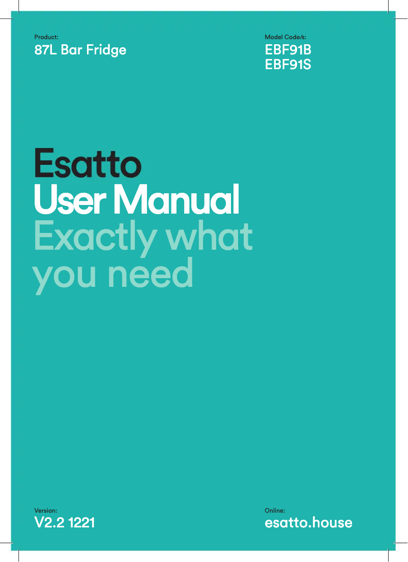 Page n°1 - Manuel utilisateur Esatto EBF91B