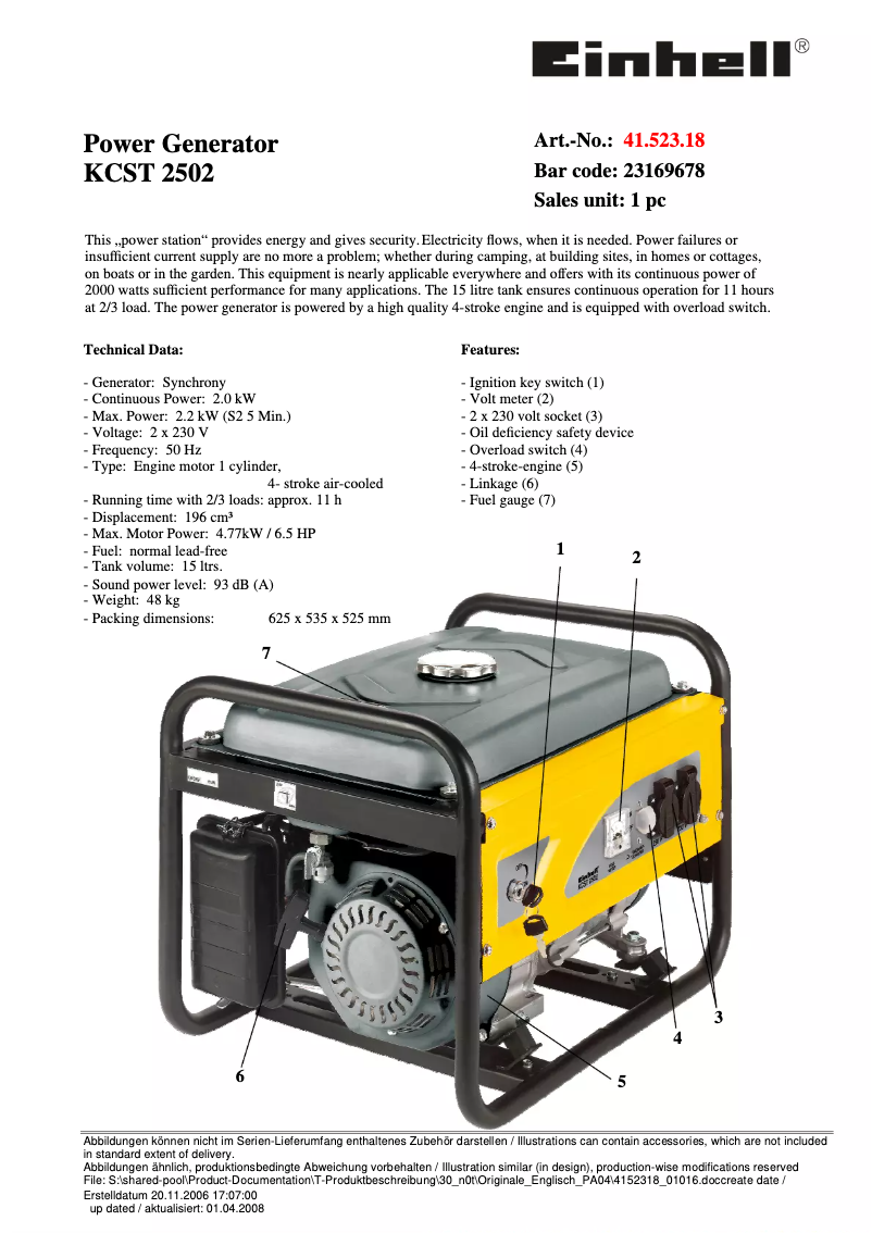 Image de la première page du manuel de l'appareil KCST 2502