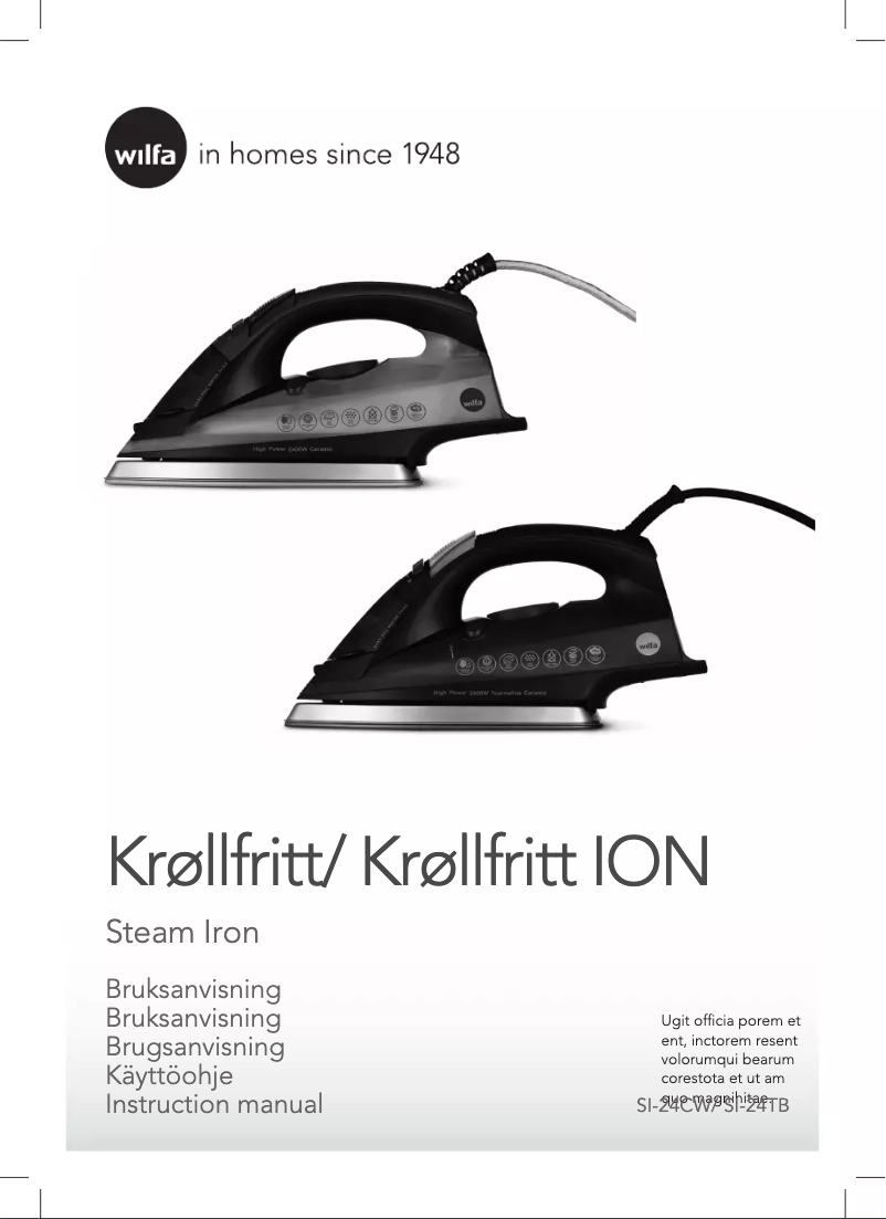 Page n°1 - Manuel utilisateur Wilfa SI-24CW