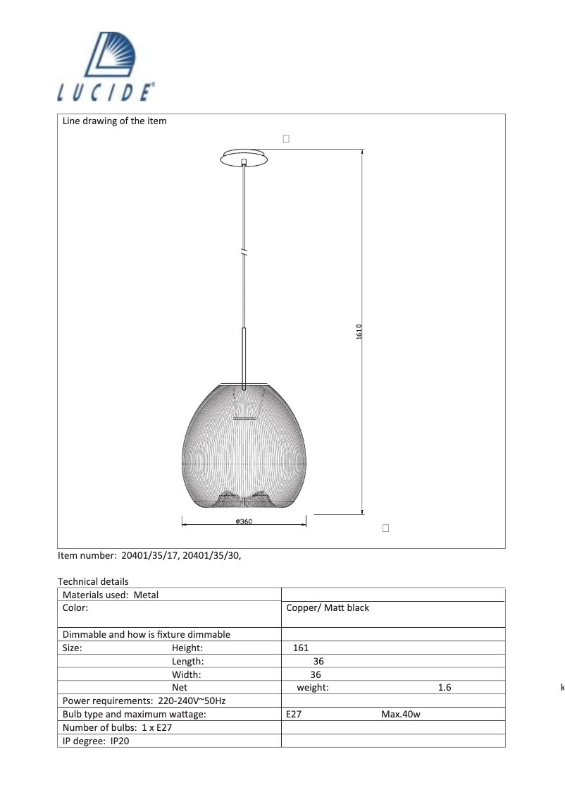 Page n°1 - Manuel utilisateur Lucide Wirio