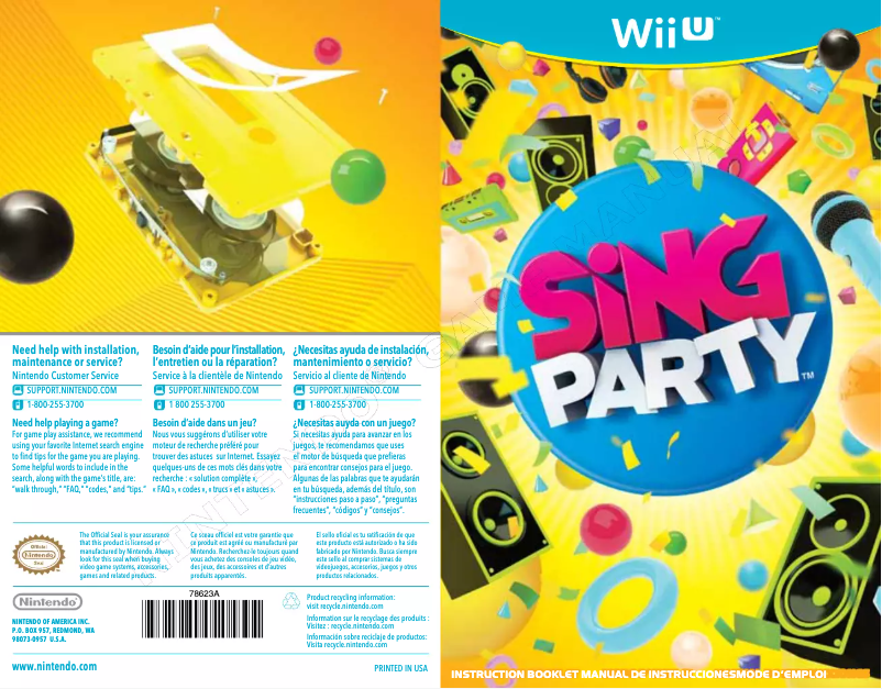 Image de la première page du manuel de l'appareil SiN (Wii U)