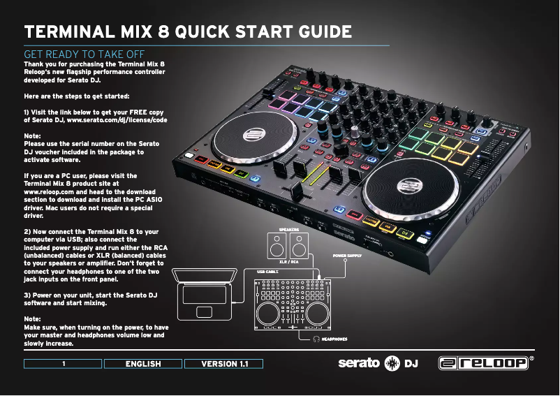 Page n°1 - Manuel utilisateur Reloop Terminal Mix 8
