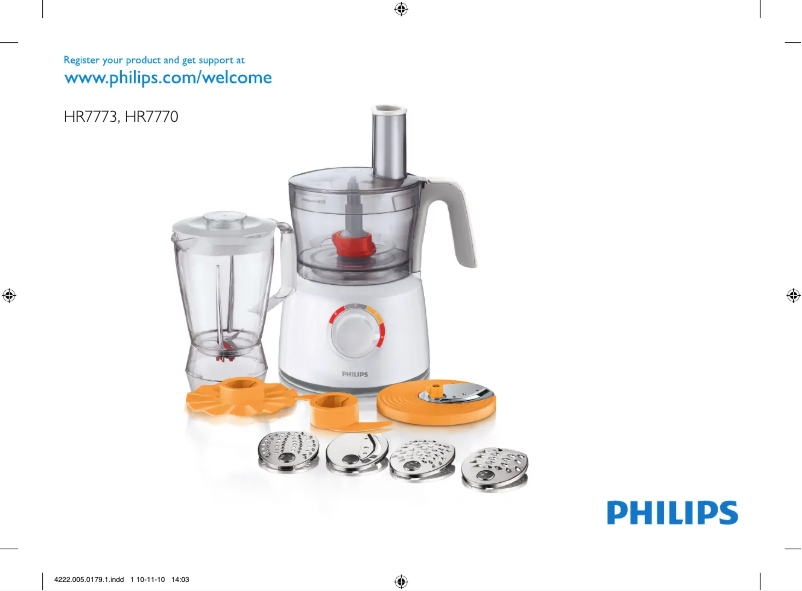 Page 1 de la notice Manuel utilisateur Philips HR7773