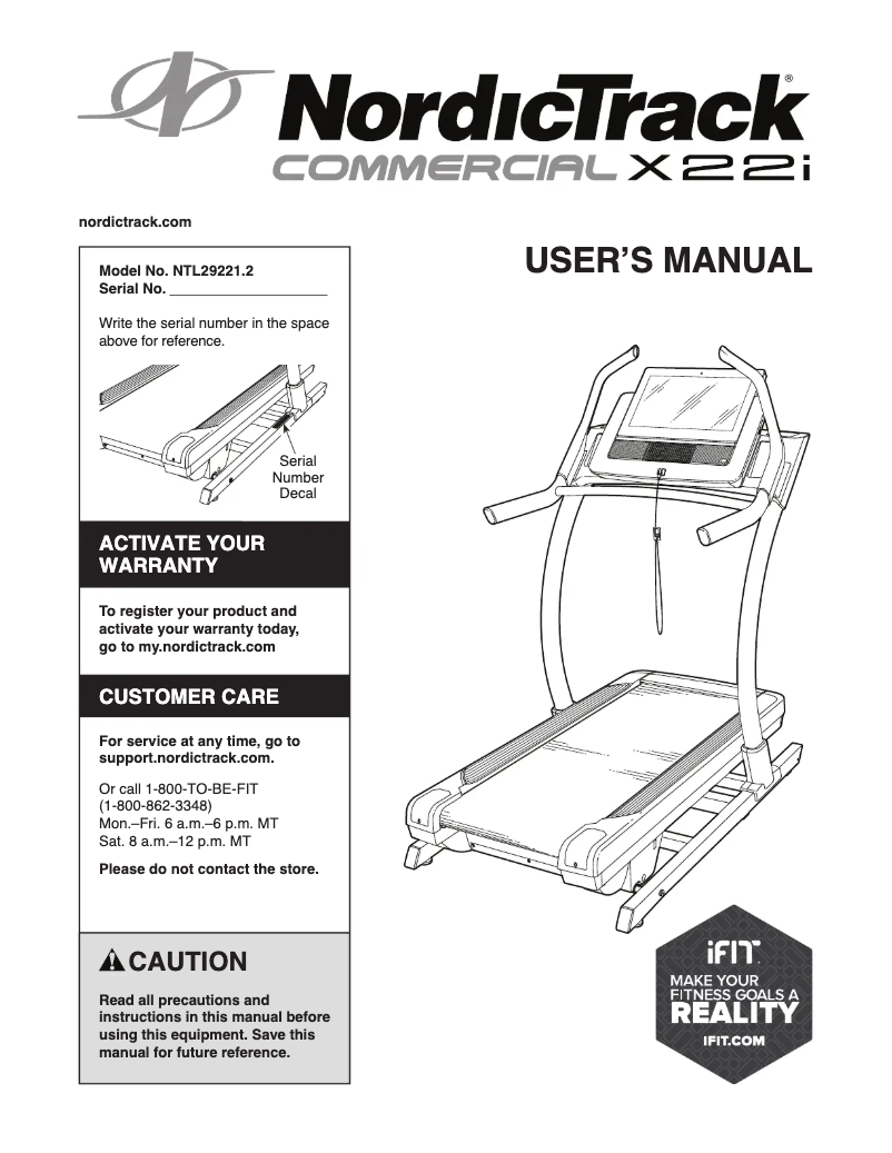 Página 1 del manual Manual de usuario NordicTrack Commercial X22i